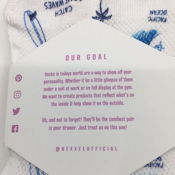 Hexxee Catch Some Waves Beach Pacific Ocean Socks Size Small - Picture 5 of 9